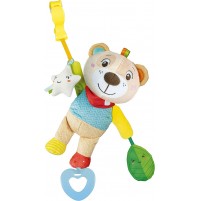 Clementoni- Easy-Peasy Soft Bear-Orsetto Morbido Peluche, Gioco Neonato, Sonaglino Passeggino, Rafforza Le capacità Motorie E Sensoriali, 100% Lavabile in Lavatrice, Multicolore, 17788